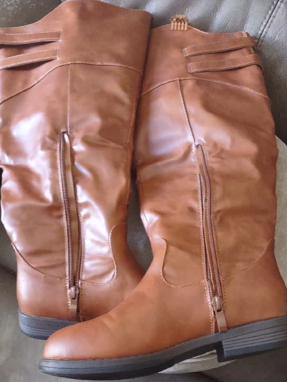 Over-the-Knee Brown Buckle Riding Boots size 7